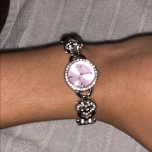 Guess heart pink watch